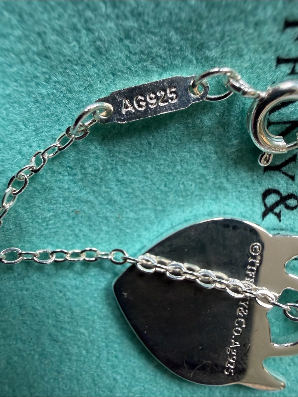 Tiffany & Co. Heart Tag Pendant Necklace in Turquoise and Silver - Picture 4 of 11